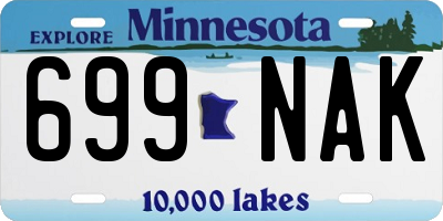 MN license plate 699NAK