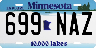 MN license plate 699NAZ