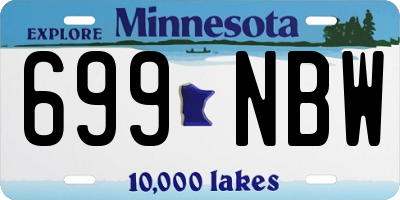 MN license plate 699NBW