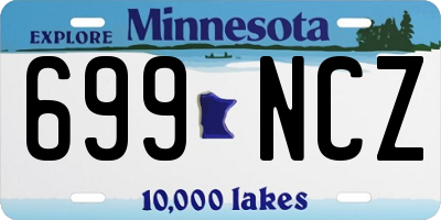 MN license plate 699NCZ