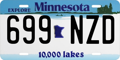 MN license plate 699NZD