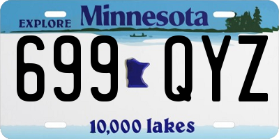 MN license plate 699QYZ