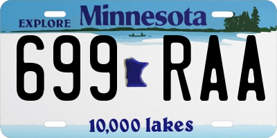 MN license plate 699RAA