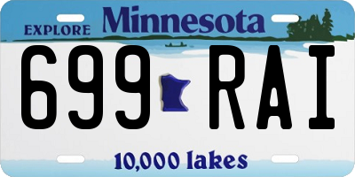 MN license plate 699RAI