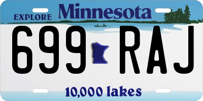 MN license plate 699RAJ
