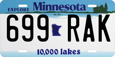 MN license plate 699RAK