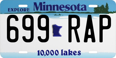MN license plate 699RAP