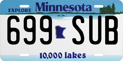 MN license plate 699SUB