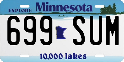 MN license plate 699SUM