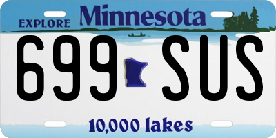 MN license plate 699SUS