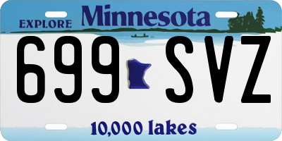 MN license plate 699SVZ
