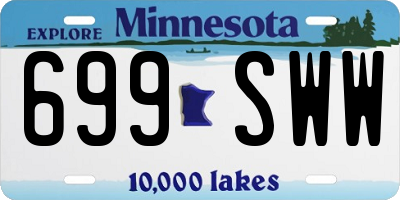 MN license plate 699SWW