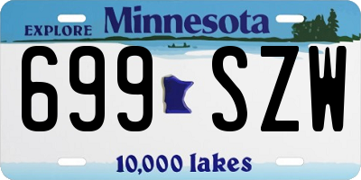 MN license plate 699SZW