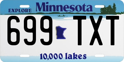 MN license plate 699TXT