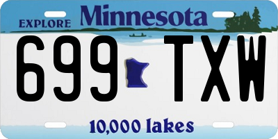 MN license plate 699TXW