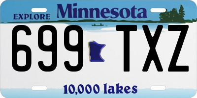 MN license plate 699TXZ