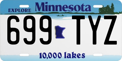 MN license plate 699TYZ