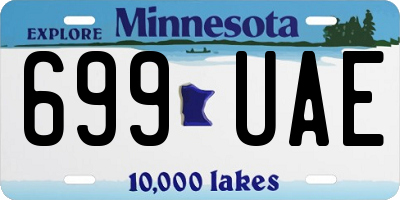 MN license plate 699UAE