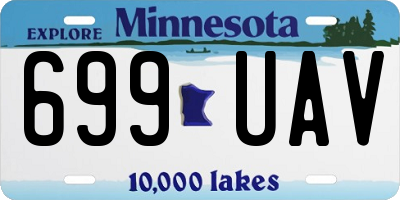 MN license plate 699UAV