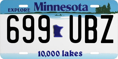 MN license plate 699UBZ