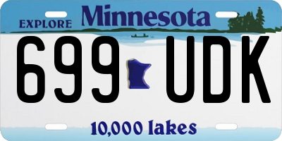MN license plate 699UDK