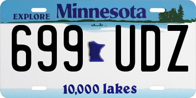 MN license plate 699UDZ