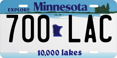 MN license plate 700LAC