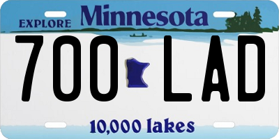 MN license plate 700LAD