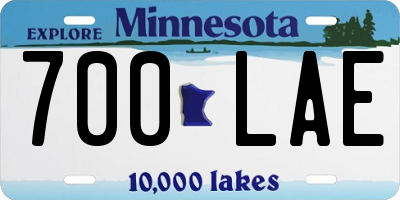 MN license plate 700LAE