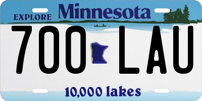 MN license plate 700LAU