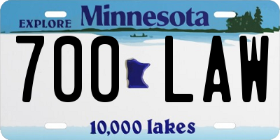 MN license plate 700LAW