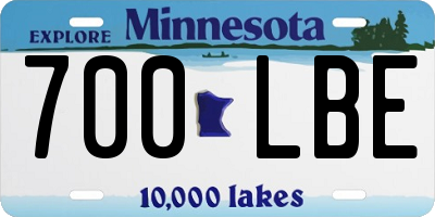 MN license plate 700LBE