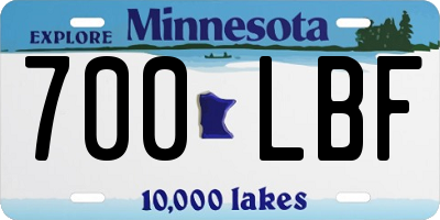 MN license plate 700LBF