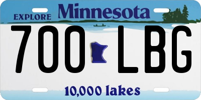 MN license plate 700LBG