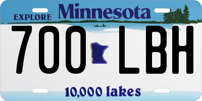 MN license plate 700LBH