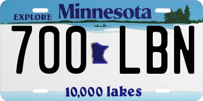 MN license plate 700LBN
