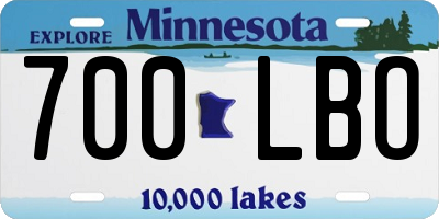 MN license plate 700LBO