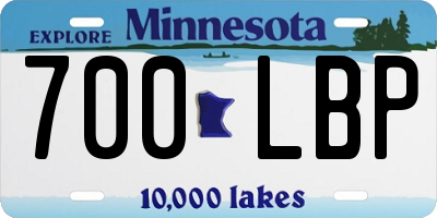 MN license plate 700LBP