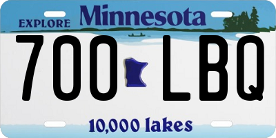 MN license plate 700LBQ