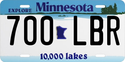 MN license plate 700LBR