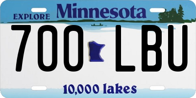 MN license plate 700LBU