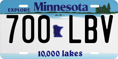 MN license plate 700LBV