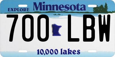 MN license plate 700LBW