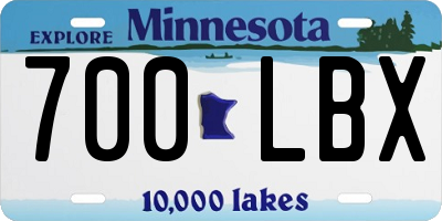 MN license plate 700LBX