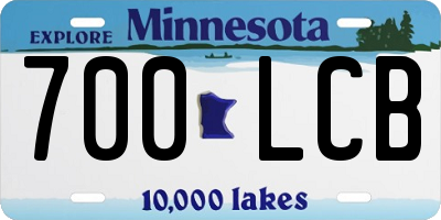 MN license plate 700LCB