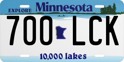 MN license plate 700LCK