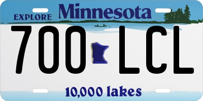 MN license plate 700LCL