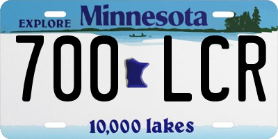 MN license plate 700LCR