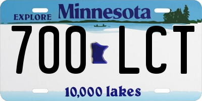 MN license plate 700LCT