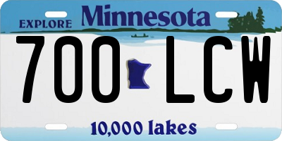MN license plate 700LCW